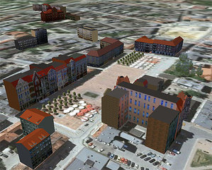 Ilustracja: 800 budynków w bytomskim konkursie <br />
fot. Google Earth