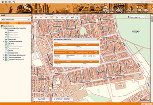 Ilustracja: Zabytki i księgi wieczyste w toruńskim geoportalu <br />
mapa.um.torun.pl