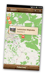 Ilustracja: Puszcza Knyszyńska na mobilnej mapie