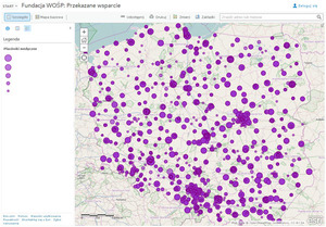 Ilustracja: WOŚP na mapach Esri