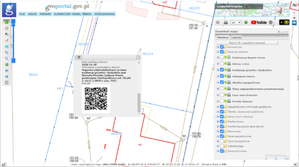 Ilustracja: Kod QR w informacji o działce na Geoportalu