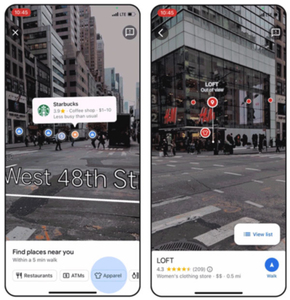 Ilustracja: Zimowe nowości na Mapach Google <br />
Nowe funkcje w trybie Live View