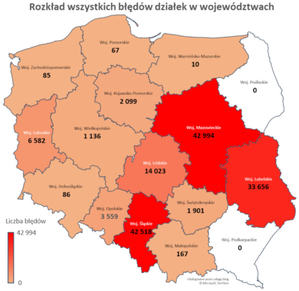 Ilustracja: Aktualne wyniki monitoringu danych EGiB