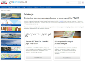 Ilustracja: Edukacja w serwisie www.geoportal.gov.pl