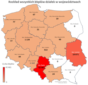 Ilustracja: Trzy województwa bez błędów działek