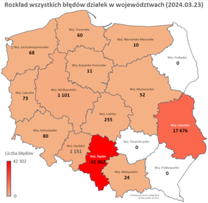 Ilustracja: Aktualne wyniki monitoringu danych EGiB opublikowane