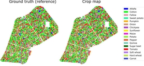 Ilustracja: Interferometria radarowa pomaga kartować uprawy <br />
Contains modified Copernicus Sentinel data (2017), processed by University of Alicante