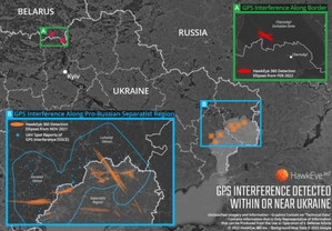 Ilustracja: Rosja zakłóca GPS w Ukrainie, ale nie w Polsce <br />
Przypadki zakłócania sygnałów GPS stwierdzone przez firmę HawkEye 360